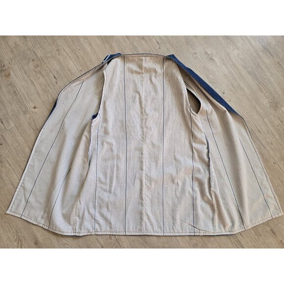 Handmade Vintage 80's Dark Wash Upcycled Denim Patchwork Cute Monkeys Vest L/XL - Picture 5 of 6